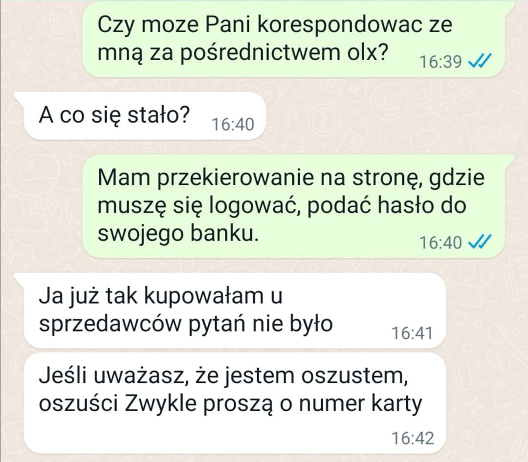 korespondencja z oszustem