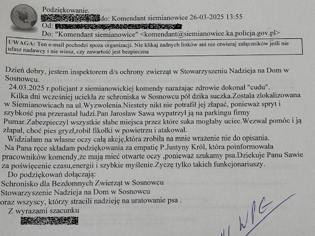 na zdjęciu podziękowania