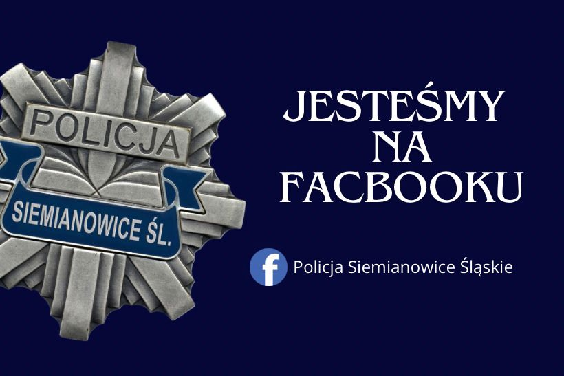 na zdjęciu logo Policji z logiem FB