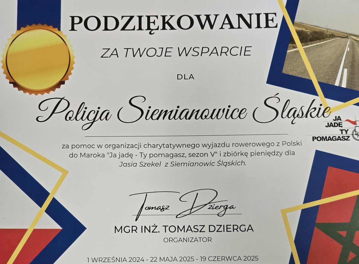 na zdjęciu podziękowania