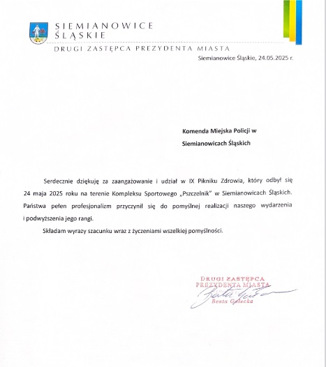 na zdjęciu podziękowania