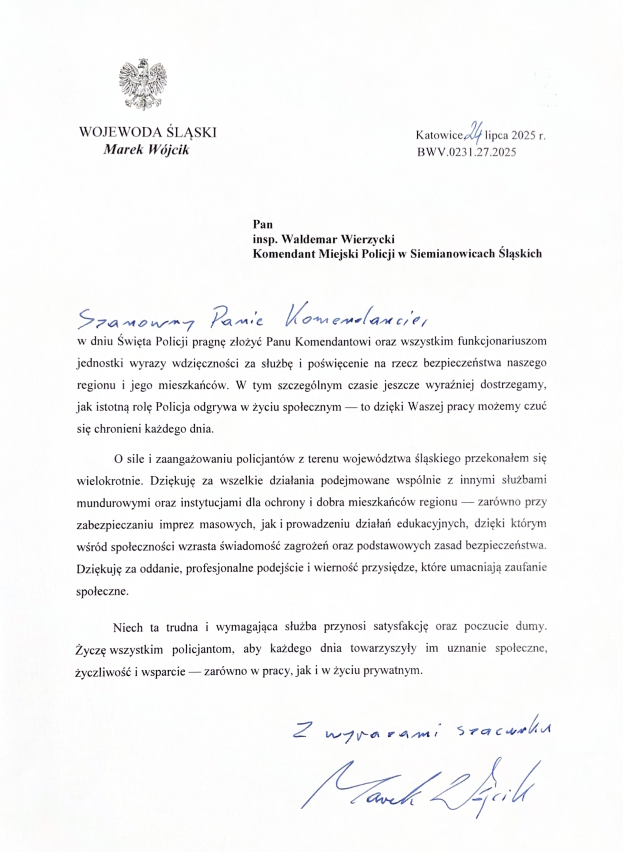 na zdjęciu życzenia