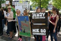młodzież z plakatami