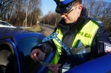 policjant podczas kontroli pojazdu