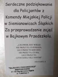 podziękowania dla policjantów
