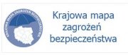 napis Krajowa Mapa Zagrożeń Bezpieczeństwa i logo rysunek terytorium Polski a u góry parasol;