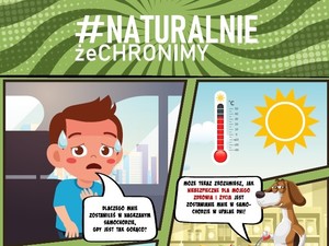 na zdjęciu plakat z komiksem z napisem naturalnie, że chronimy