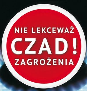 na zdjeciu plakat z napisem nie lekceważ zagrożenia-czad