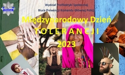 na zdjeciu plakat z rożnymi zdjęciami osób z napisem Światowy Dzień Tolerancji 2023