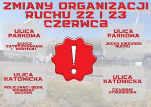 na zdjęciu plakat zmiana organizacji ruchu