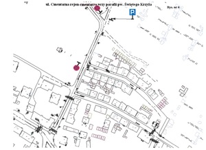 mapka przedstawiająca zmianę organizacji ruchu drogowego