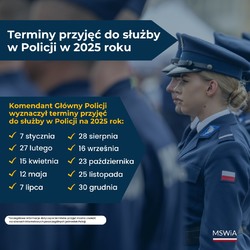 na zdjęciu plakat policjantka i napis termin przyjęć do służby w Policji w 2025 roku