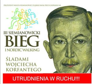 na zdjęciu plakat z Wojciechem Korfantym