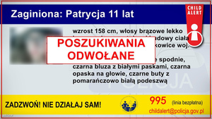na zdjęciu plakat z child alert