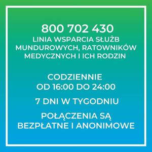 ilustracja przedstawiająca linię wsparcia psychologicznego dla służb mundurowych, ratowników medycznych i ich rodzin