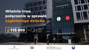 na zdjęciu plakat z numerem 116000