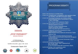 plakat debaty "STOP PRZEMOCY"