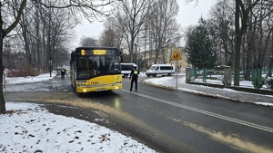 Policjanci zatrzymujący pojazdy do kontroli drogowej