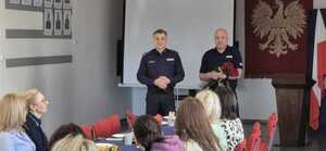 fotografia zrobiona z okazji złożenia życzeń przez Komendanta Miejskiego Policji w Siemianowicach Śląskich inspektora Waldemara Wierzyckiego